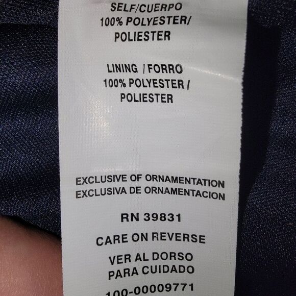 My Michelle Navy Blue Strapless beaded Embellished Gown size 16W - Picture 10 of 10